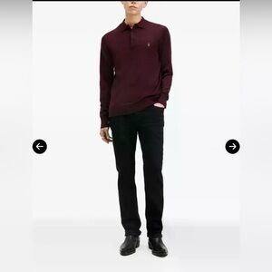 ALLSAINTS All SAINTS long sleeve polo-collar sweater shirt size large